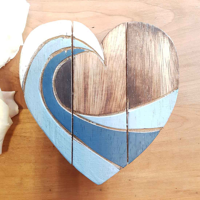 Blue Swirl Heart. (assorted. approx 15x15cm)