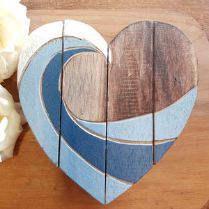 Blue Swirl Heart. (assorted. approx 20x20cm)
