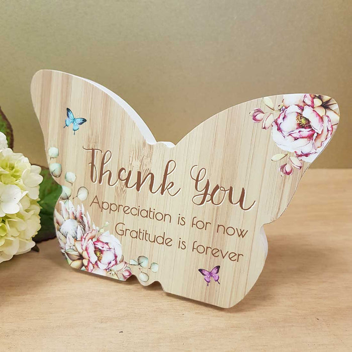 Thank You Butterfly Plaque (approx. 8x10cm)