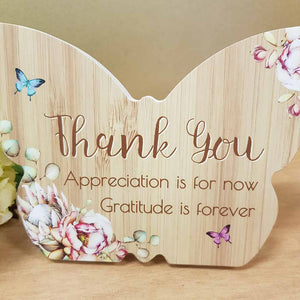 Thank You Butterfly Plaque. (approx. 8x10cm)