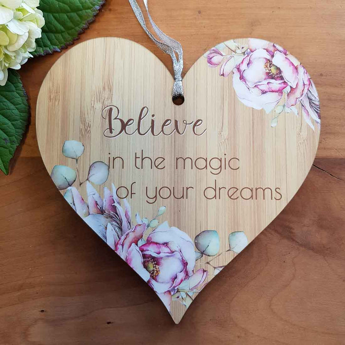 Believe in the Magic of Your Dreams Heart Wall Plaque (approx. 15x15cm)