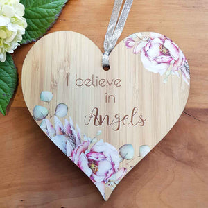 I Believe in Angels Heart Wall Plaque. (approx. 15x15cm)