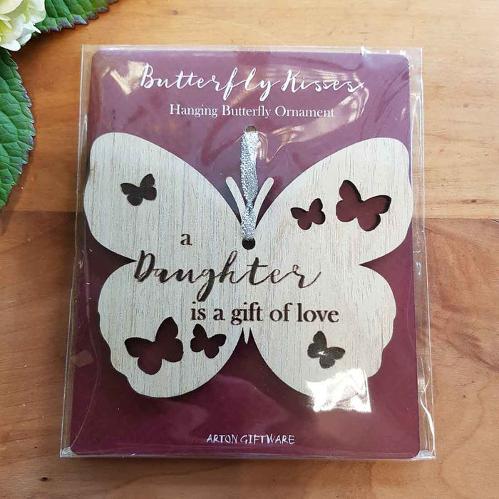 A Daughter is a Gift of Love Hanging Butterfly. (approx. 8x10cm)