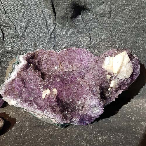Amethyst Cluster with Calcite. (approx. 41x27x12cm)