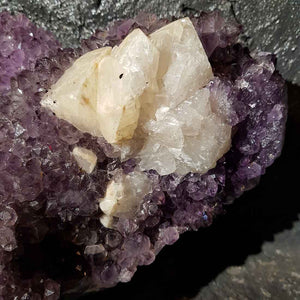 Amethyst Cluster with Calcite (approx. 41x27x12cm)