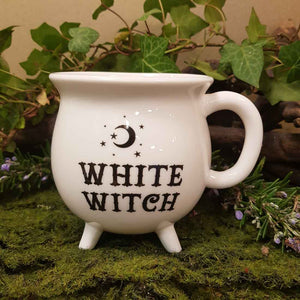 White Witch Cauldron Mug. (approx. 10 x 10 x 10cm)