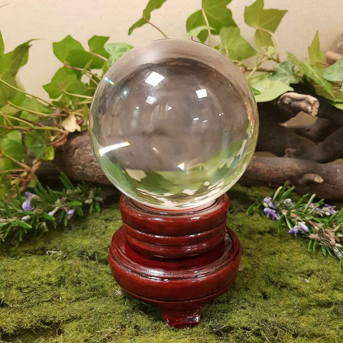 Crystal Ball & Stand (glass approx. 8cm diameter)