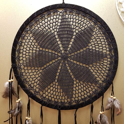 KORA Black Starburst Dream Catcher. (approx. 40cm diameter)