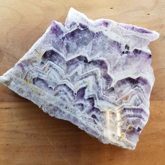 Chevron Amethyst Slab. (approx. 12x10x1.5cm)