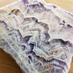 Chevron Amethyst Slab. (approx. 12x10x1.5cm)