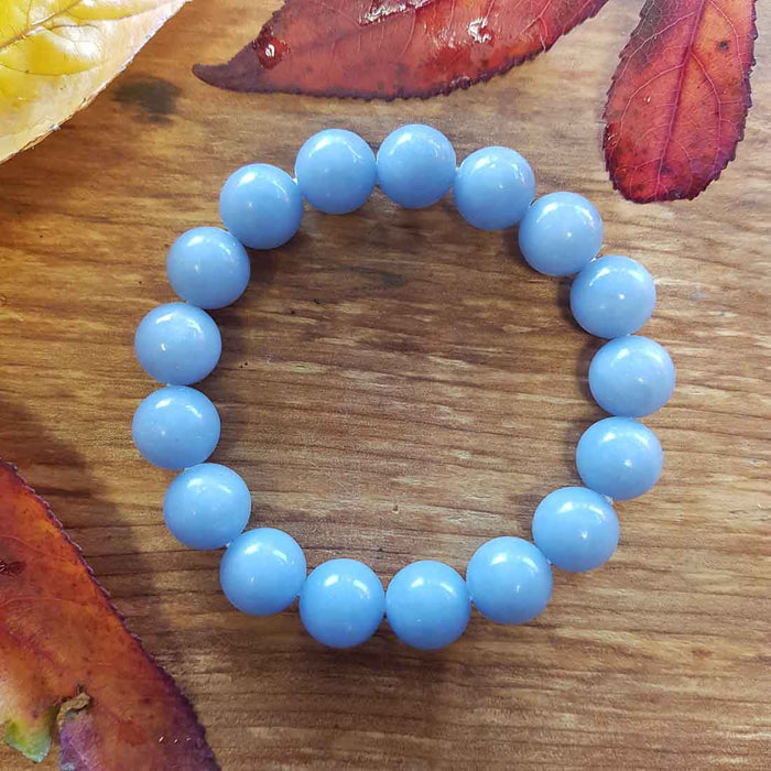Angelite Bracelet. (assorted. approx. 12mm round beads)