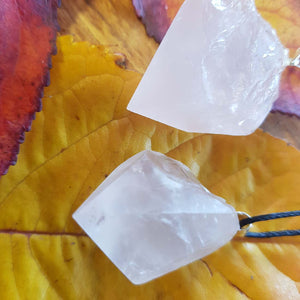 Rose Quartz Partially Polished Point Pendant. (assorted)