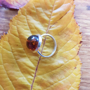 Amber Ring (sterling silver).