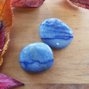 Blue Quartz Flat Stone. (assorted approx. 3.5-5x3-4cm)