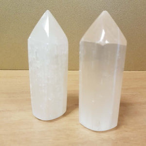Selenite Pencil Point. (assorted approx. 10.5x3.5cm)