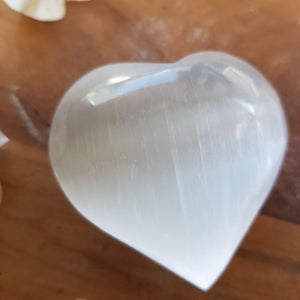 Selenite Heart. (assorted approx 6x6.5x3cm)