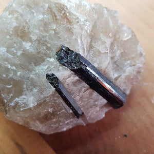 Black Tourmaline Rods in Quartz. (approx. 4x10x7.5cm)