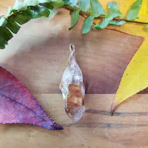 Amphibole Quartz Pendant. (assorted. silver metal bale)