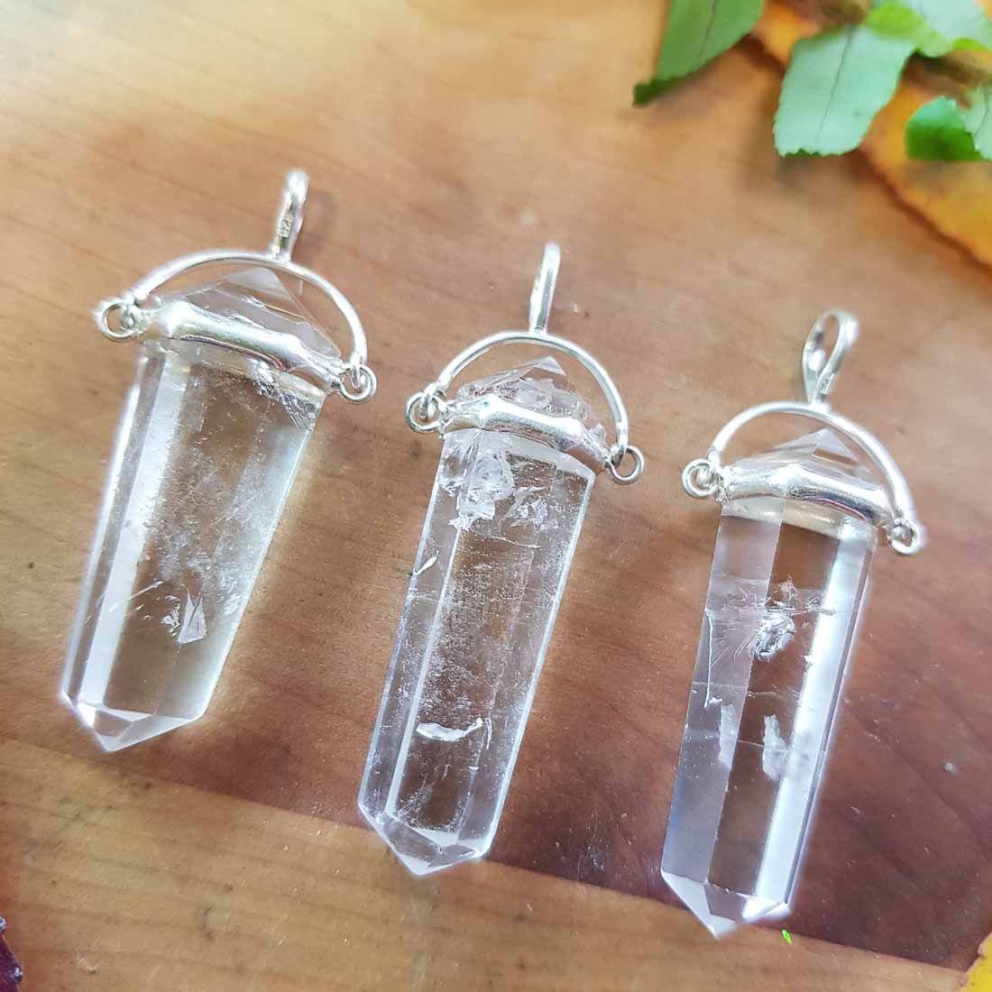 Clear Quartz Point Pendant (assorted. sterling silver) Inspire Me Online