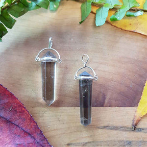 Smokey Quartz Point Pendant. (assorted. set in sterling silver)