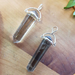 Smokey Quartz Point Pendant. (assorted. set in sterling silver)