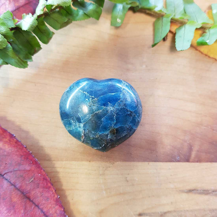 Blue Apatite Heart. (assorted. approx. 3x4cm)