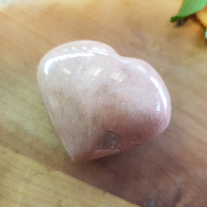 Pink Feldspar Heart. (assorted. approx. 3x4cm)