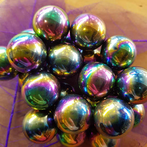 Rainbow Magnetic Ball. (reconstituted hematite assorted approx. 1.8x1.8cm)