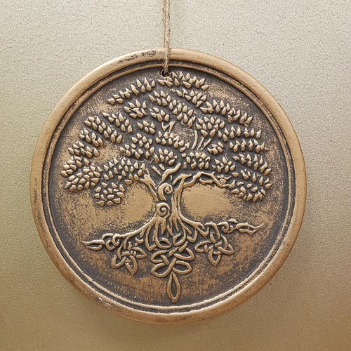 Tree of Life Plaque (bronze look terracotta. approx. 20x20cm).