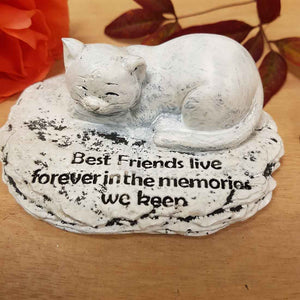 Best Friends Live Forever Cat Memorial. (approx. 4x10x8cm)