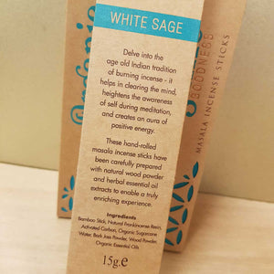 White Sage Masala Incense Sticks. (Song of India. 15 gr)