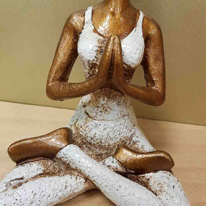 Cream Rina in Yoga Pose. (approx. 15x21x12cm)