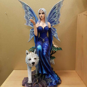 Blue Fairy & Her Blue Wolf. (approx. 50x30x27cm)