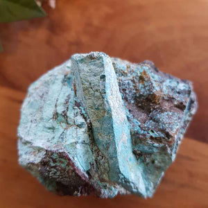 Dioptase with Chrysocolla on Matrix. (approx. 6.5x5cm)