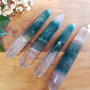 Champagne Fluorite Double Terminated Wand. (assorted. approx. 14.5x2cm)