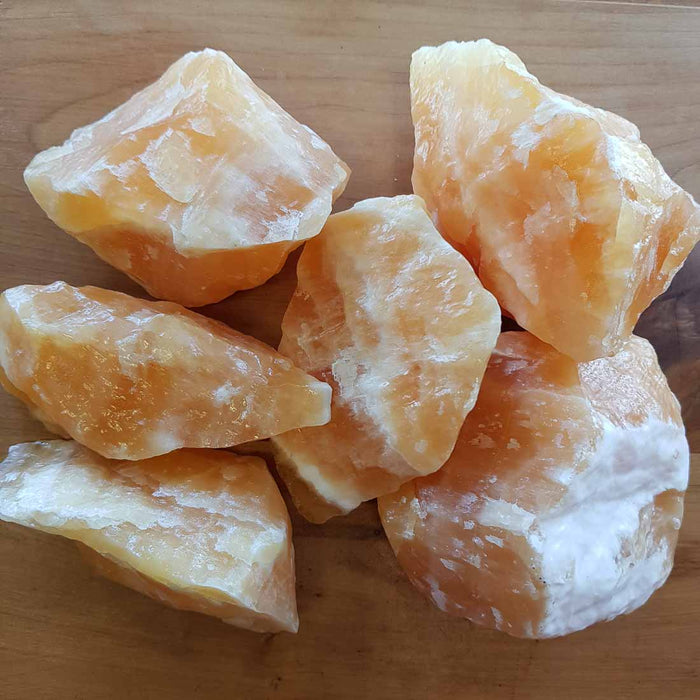 Orange Calcite Rough Rock (assorted. approx 6-7x3.5-6cm)