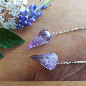 Amethyst Faceted Pendulum (pale. assorted)
