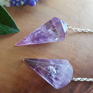 Amethyst Faceted Pendulum (pale. assorted)