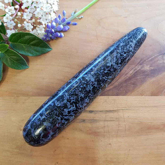 Indigo Gabbro aka Mystic Merlinite Massage Wand (assorted. approx. 15-16x2.5-3cm)