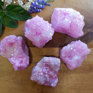 Pink Quartz Cluster. (lasered. assorted. approx 6x5cm assorted)