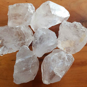Clear Quartz Rough Rock. incl. Some with Natural Points. (assorted approx. 6-8x4-5cm plus)