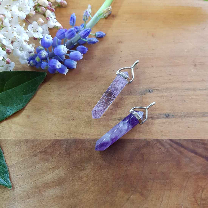 Amethyst Point Pendant (small. assorted. sterling silver)