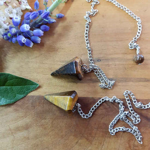 Tigers Eye Faceted Pendulum (small)