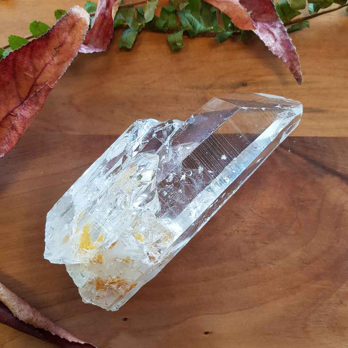 Columbian Lemurian Quartz Natural Point. (extremely pure vibration sourced from an Emerald Mine approx. 5 to 8cm long)