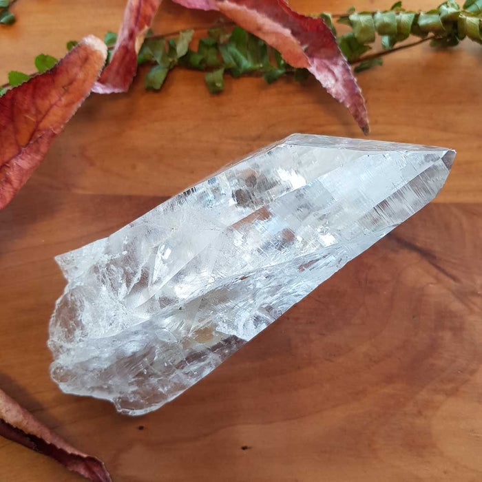 Columbian Lemurian Quartz Natural Point. (extremely pure vibration sourced from an Emerald Mine approx. 13x7x5.5cm)