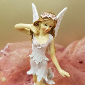 Pink Fairy on Flowers. (approx 18x7cm)