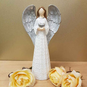 White and Silver Angel (approx. 26 x 13.5cm)