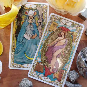 Golden Art Nouveau Tarot Cards.