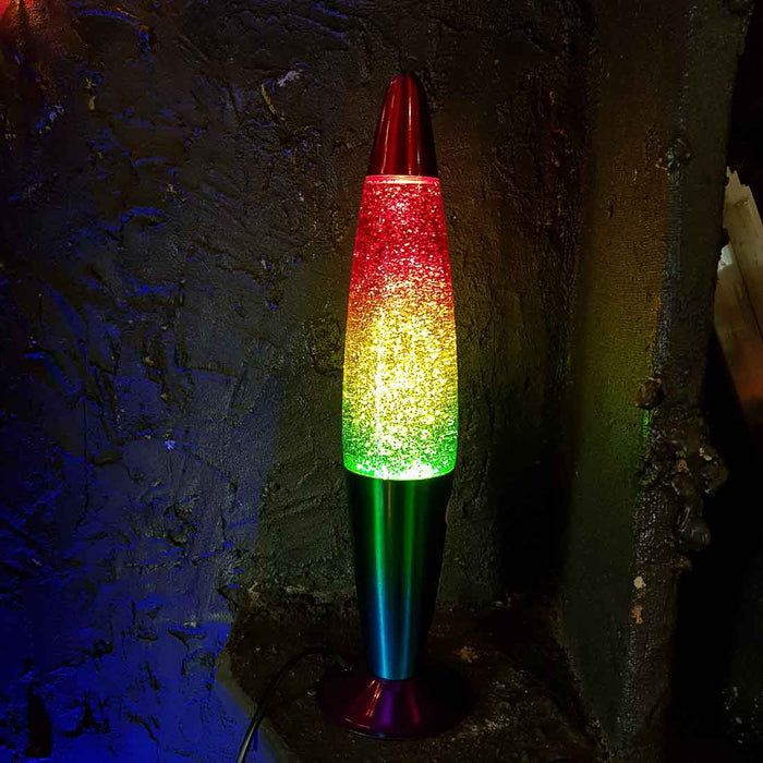 Rainbow Glitter Lamp (approx 41x10x10cm)
