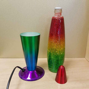 Rainbow Glitter Lamp (approx 41x10x10cm)